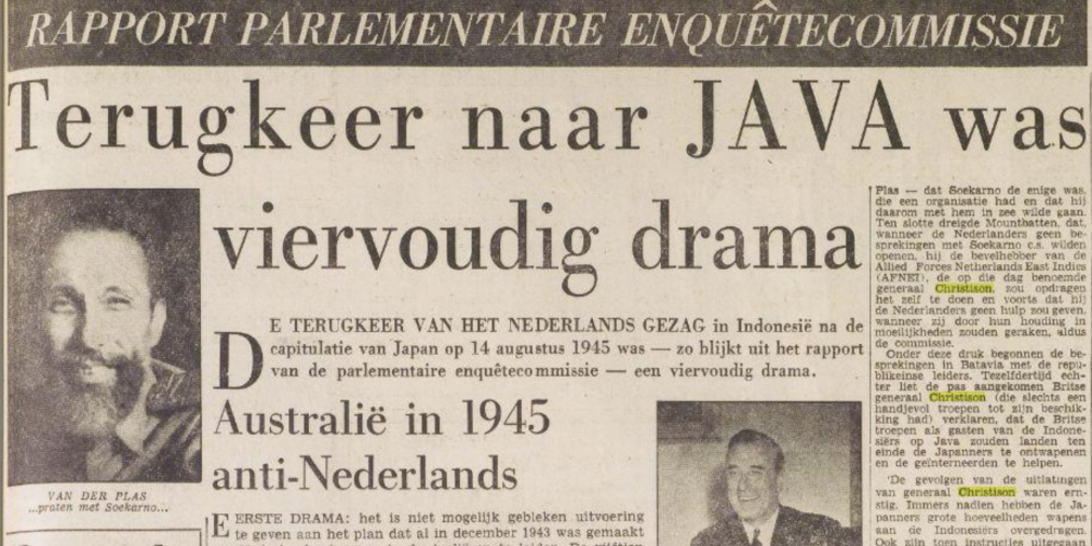 Het Vrije Volk (15-9-1956): Terugkeer naar JAVA was viervoudig drama