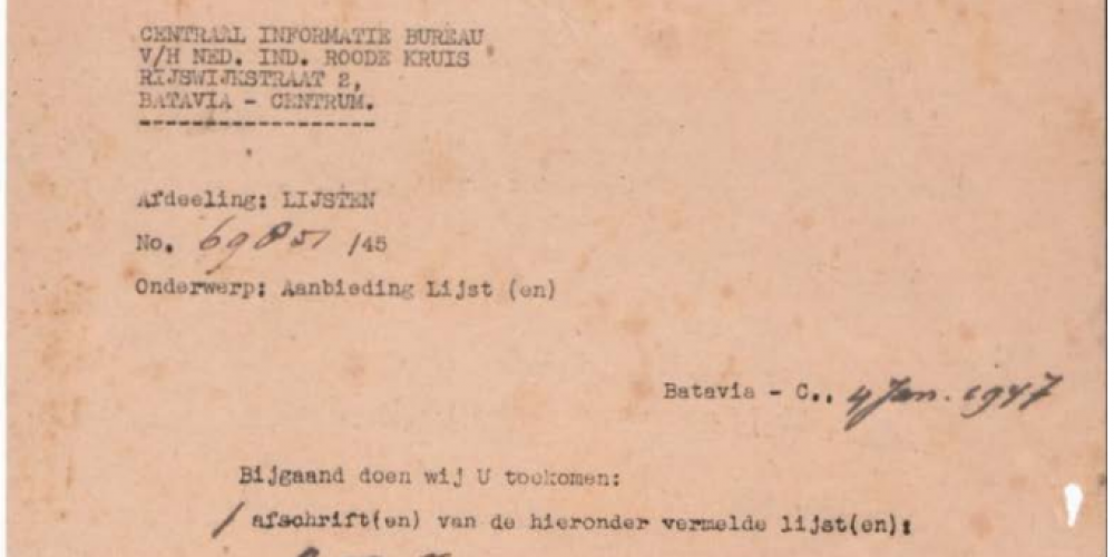 Ministerie van Defensie: Namenlijsten div. buitenkampen ’45/46/47 (via Roode Kruis>Siam)